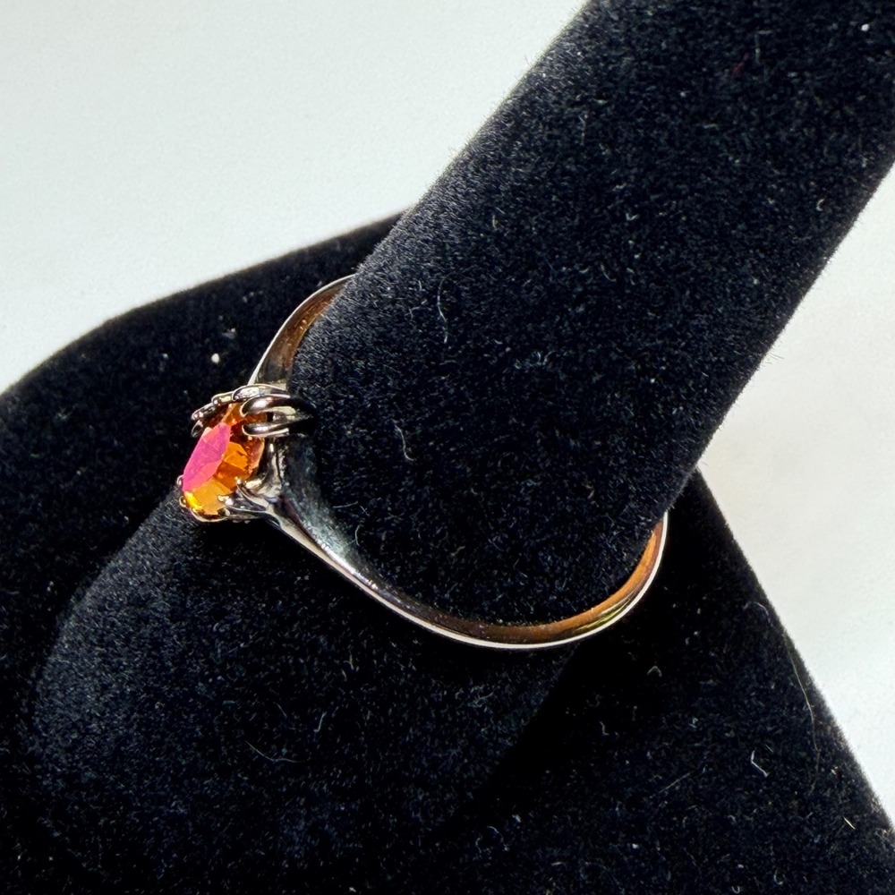 Fragrant Jewels 925 Sterling Silver Orange Marquise Ring Size 7.5 - Picture 3 of 5